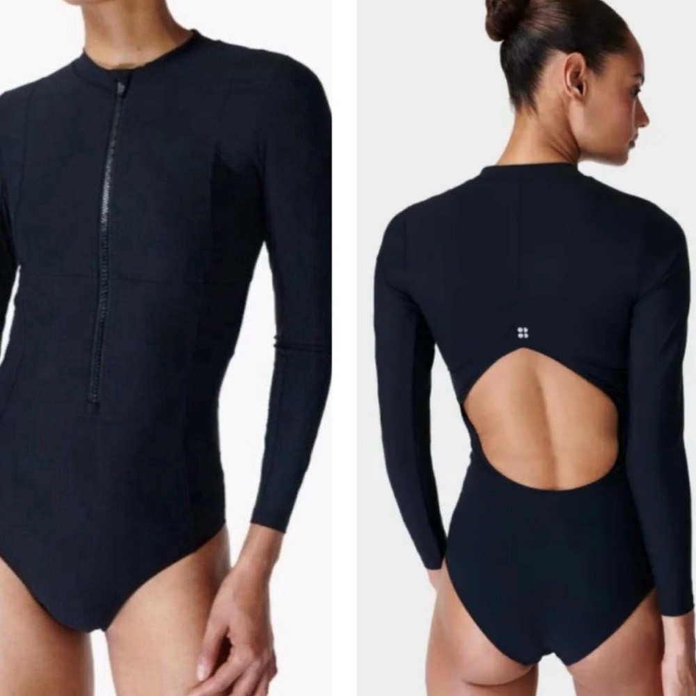 Sweaty Betty Sz M Tidal cut out One piece bathing suit wake surf suit - Picture 9 of 9